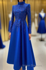 Royal blue Evening Prom Dress lace Beaded Evening Prom dress,Wedding Party Dress