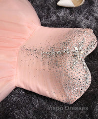 Pink A Line Sweetheart Neck Short Evening Prom Dress, Homecoming Dress