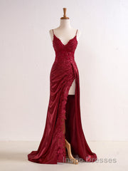 Sheath Black Long Appliques Evening Prom Dress