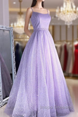 Shiny Lilac Long Evening Prom Dress, Purple Long Formal Evening Graduation Dress