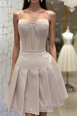 Short Nude Satin Corset Dress