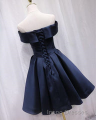 Short Satin Off Shoulder Homecoming Dress For Evening Prom