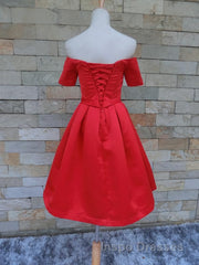 Short Sleeves Short Evening Prom Dress, Short Sleeves Short Formal Homecoming Graduation Dress