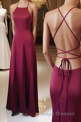 Simple burgundy long Evening Prom Dress, burgundy evening Dress
