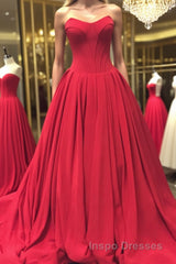 Simple red sweetheart long Evening Prom Dress, red evening Dress