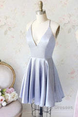 Simple Spaghetti Straps V-Neck Short Evening Prom Dress/Homecoming Dress