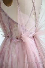 Spaghetti Straps Backless Formal Evening Prom Dress For Wedding Party