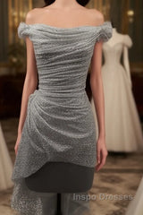 Sparkle Sequin Bling Bling Off The Shoulder  Wedding Dress