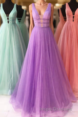 Sparkly A Line V Neck and V Back Evening Prom Dress with Thin Belt, Formal Graduation Evening Dress