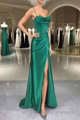 Strapless Dark Green Evening Prom Dress, Dark Green Formal Evening Dress