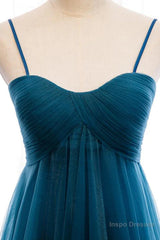 Sweetheart Neck Blue Long Prom Dress, Long Blue Formal Graduation Evening Dress