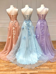 Unique sweetheart neck tulle lace long Evening Prom Dress A line evening Dress