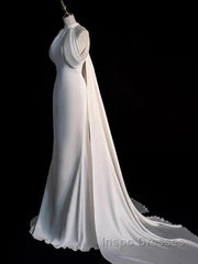 Weitese Dress Evening Prom Dress Stores Gorgeous Halter Mermaid Long Evening Prom Dress Light Wedding Dress With Train Party Dress Formal WomenS Dress
