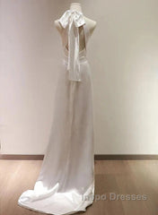 Weitese Formal WomenS Dress White Halter Light Wedding Dress Bride Dress Fishtail Evening Dress Evening Prom Dress Stores