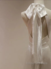 Weitese Formal WomenS Dress White Halter Light Wedding Dress Bride Dress Fishtail Evening Dress Evening Prom Dress Stores