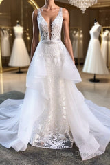 White v neck tulle lace long Evening Prom Dress white tulle lace evening Dress